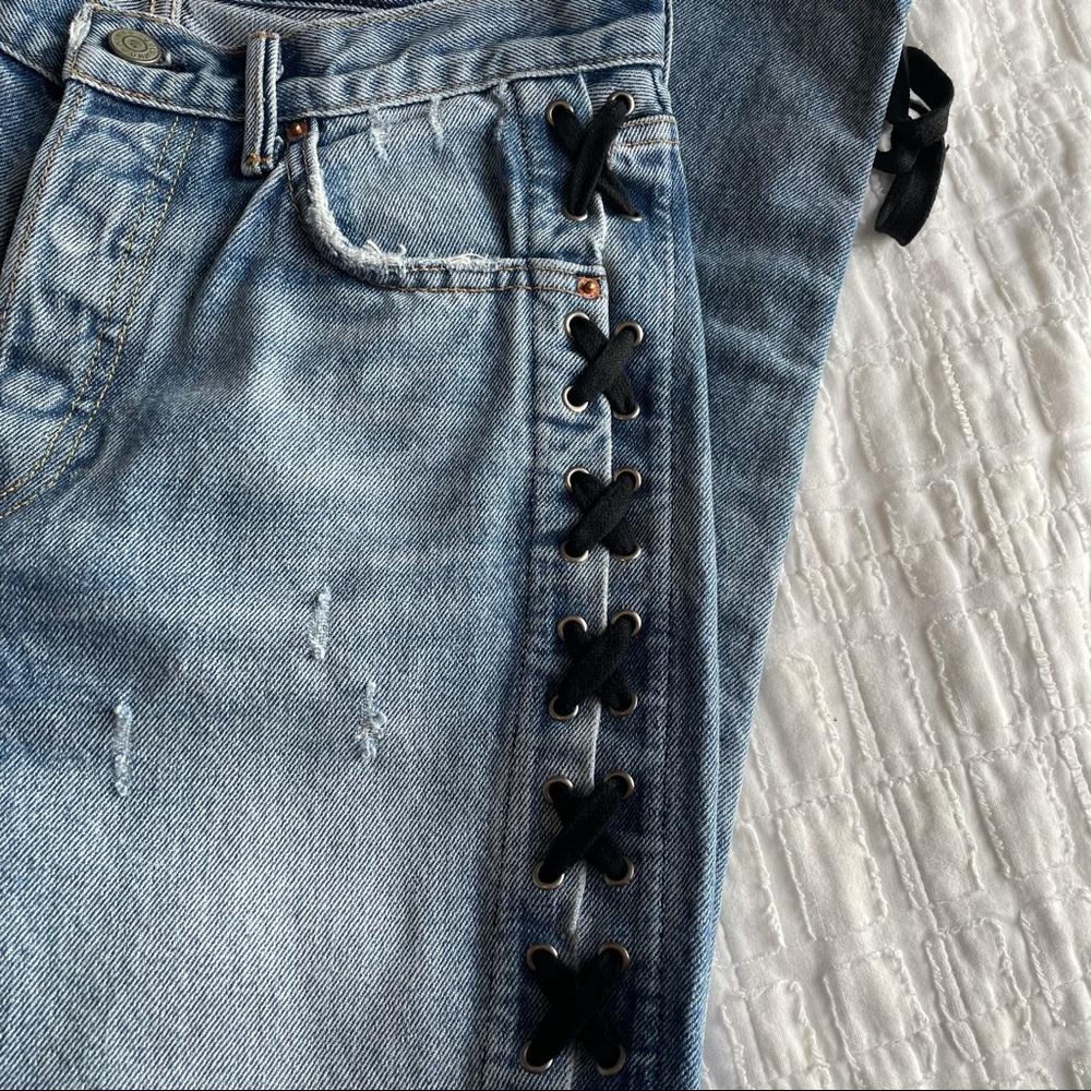 GRLFRND Karolina High Rise Lace Up Jeans 27 - Picture 4 of 10